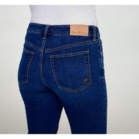 Seven7 Womens Slim Straight Jeans Size 4 Cotton/Polyester Blend Blue Denim - Picture 4 of 16
